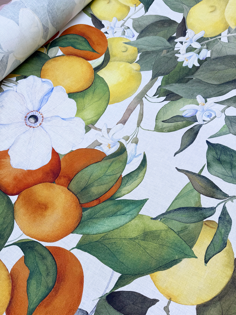 Amalfi Allover Citrus Print Fabric (By the Meter) The Napking
