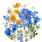 Set of 2 round hardboard placemats «Alpi flora» 100% Made in Italy - The Napking