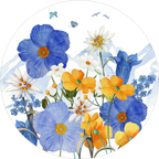 Set of 2 round hardboard placemats «Alpi flora» 100% Made in Italy
