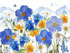 Set of 2 rectangular hardboard placemats «Alpi flora», 100% Made in Italy