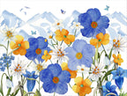 Set of 2 rectangular hardboard placemats «Alpi flora», 100% Made in Italy