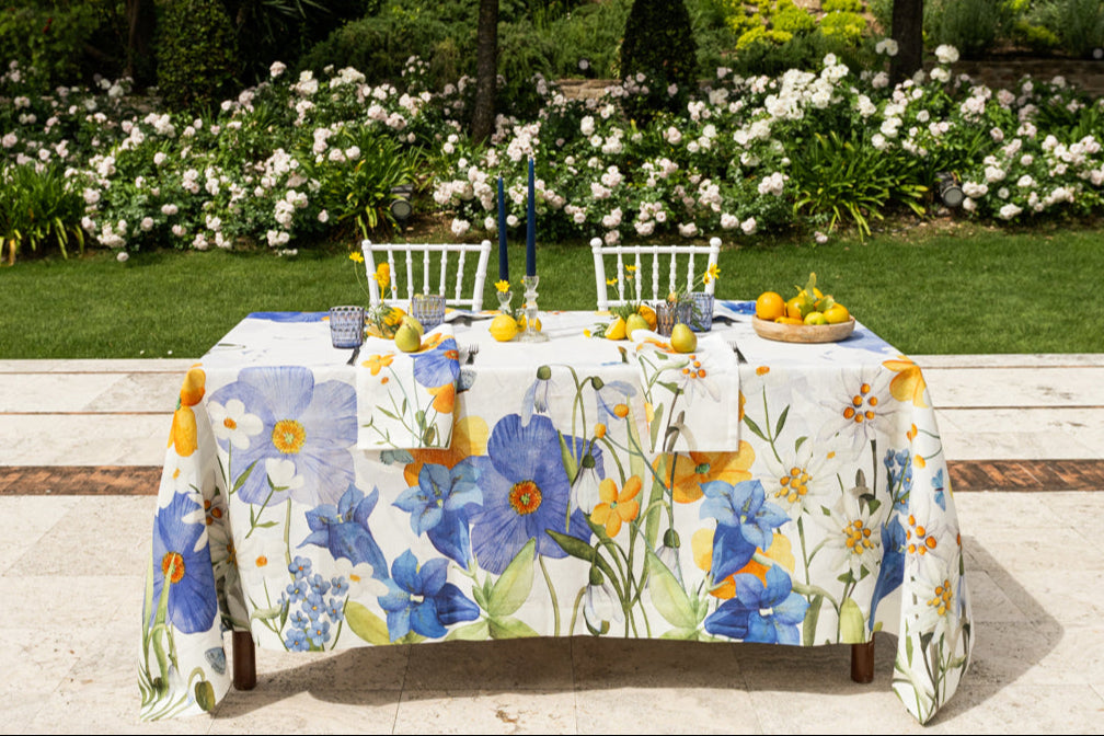 Tovaglia in lino «Alpi Flora», 100% Made in Italy