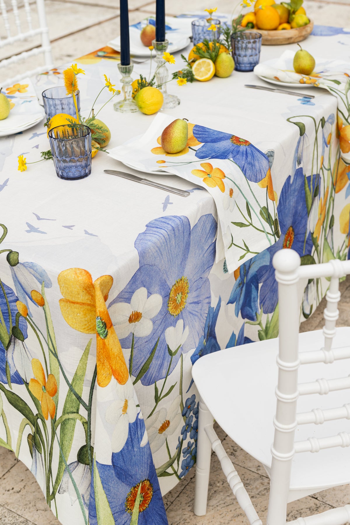 Linen Tablecloth «Alpi Flora», 100% Made in Italy