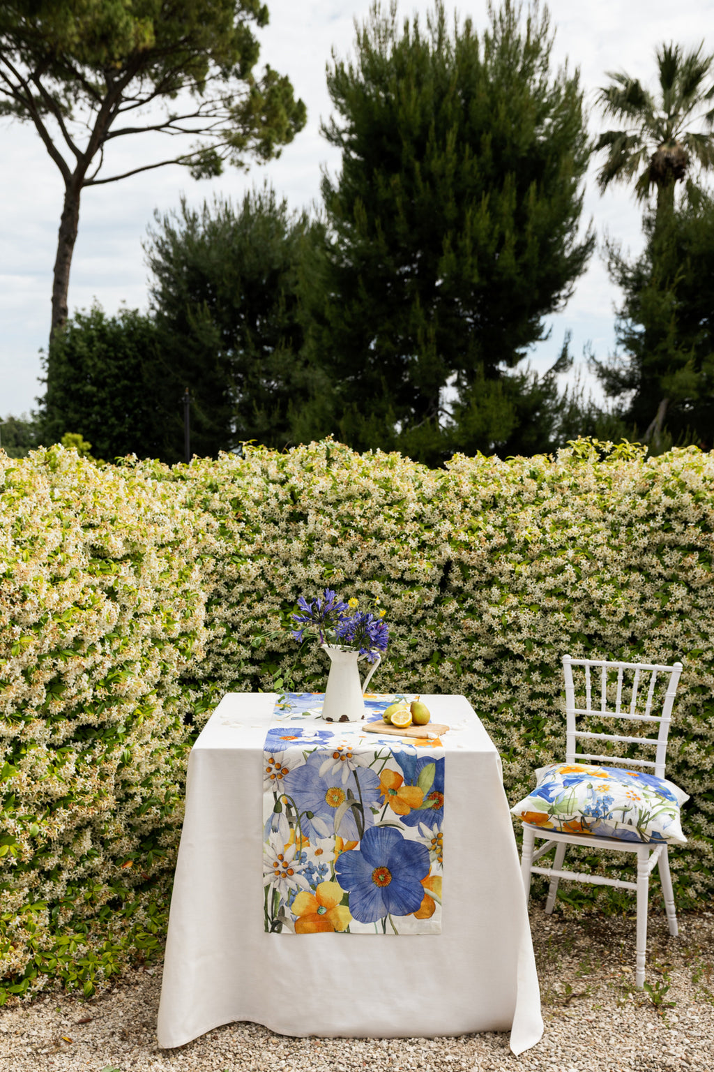 Pure Linen Runner «Alpi Flora» 100% Made in Italy - The Napking