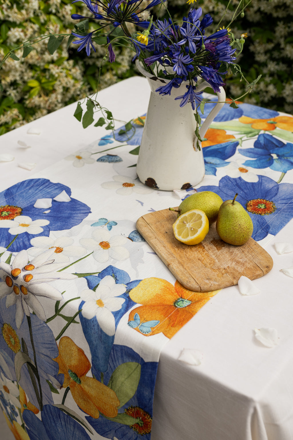 Pure Linen Runner «Alpi Flora» 100% Made in Italy - The Napking