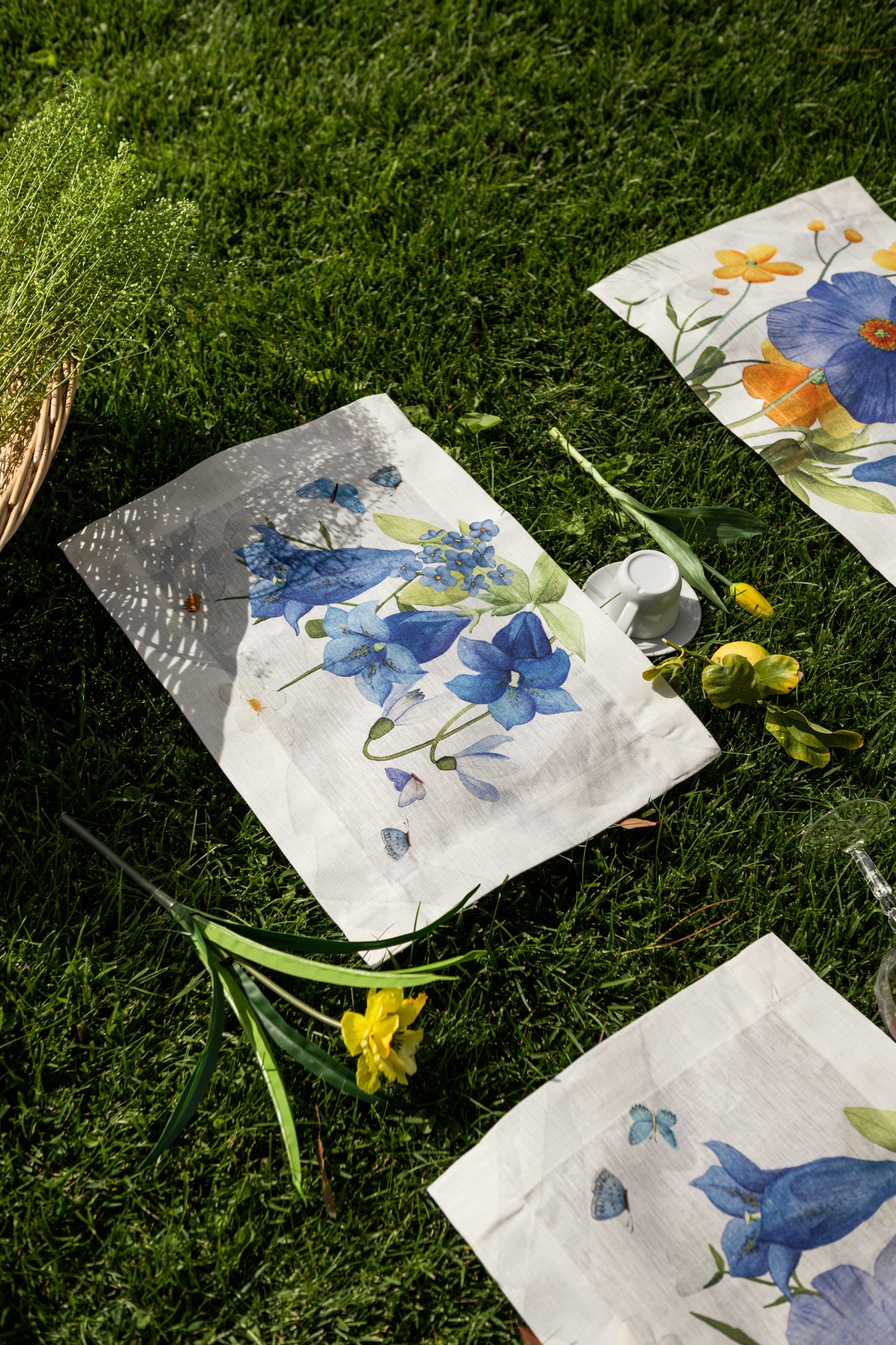Set of 4 Placemats «Alpi Flora» Linen 100% Made in Italy - The Napking