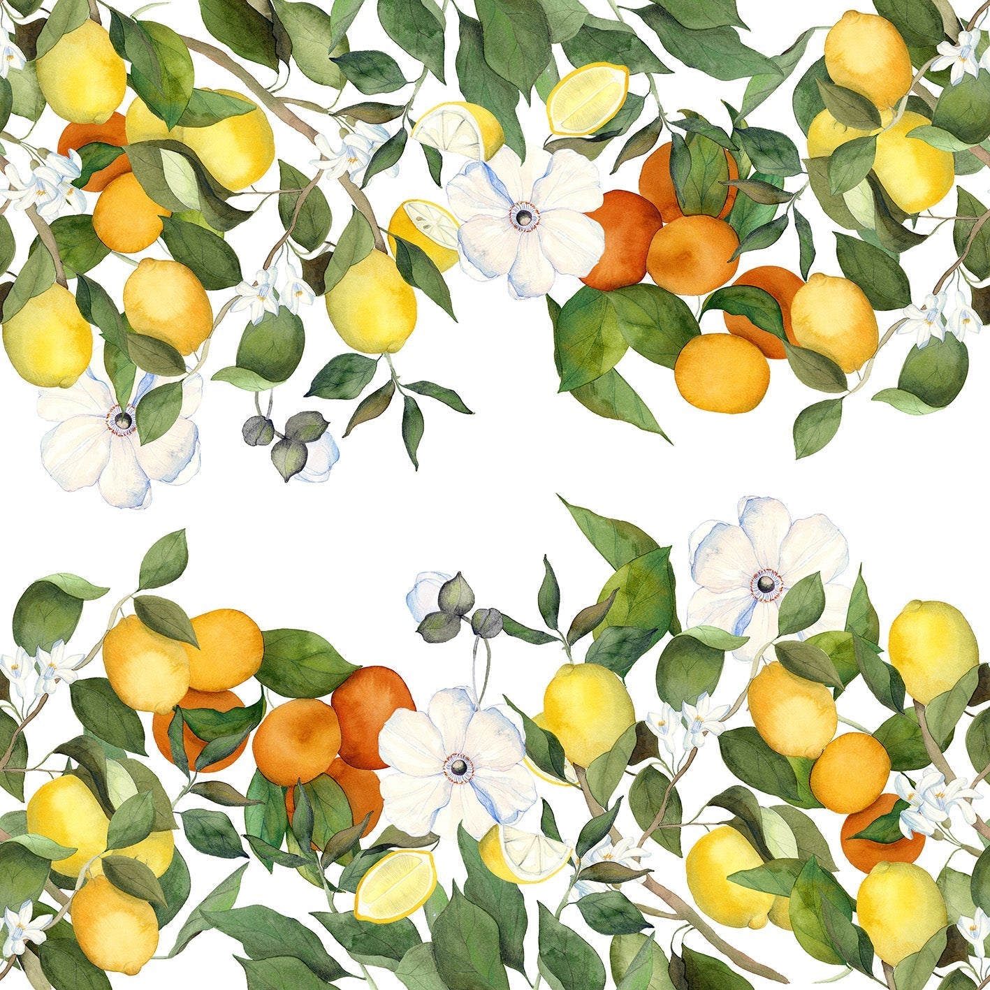 Amalfi Citrus Print Fabric (By the Meter) The Napking