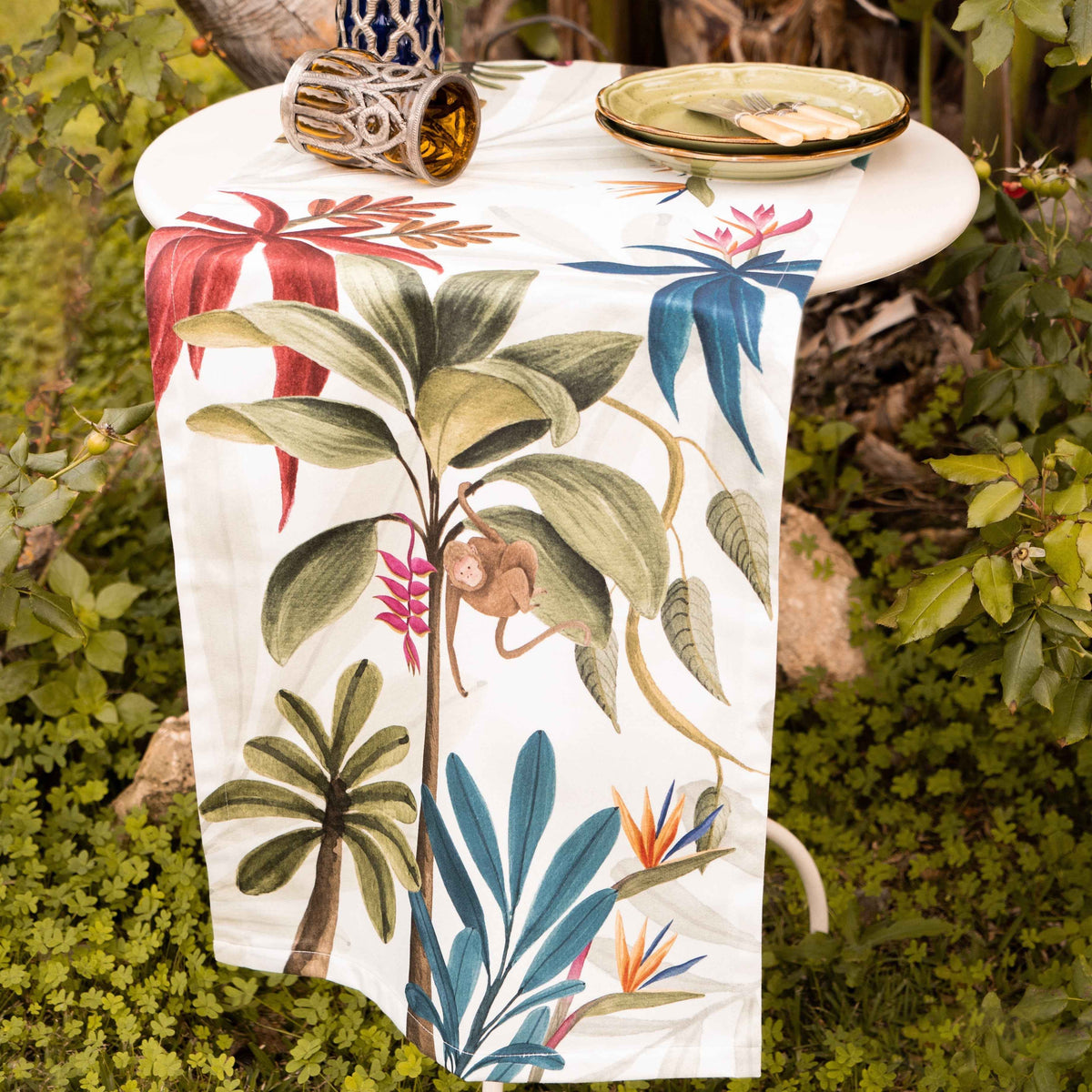 Cotton Satin Runner «Amazzonia» 100% Made in Italy - The Napking