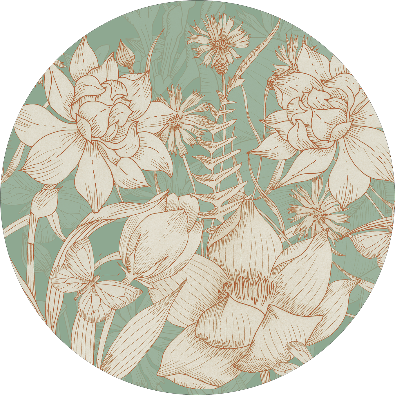 Set of 2 round hardboard placemats «Amelie» 100% Made in Italy - The Napking