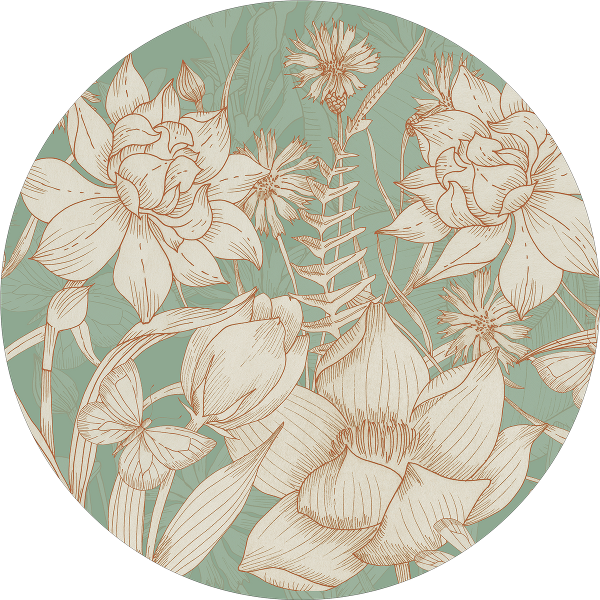 Set of 2 round hardboard placemats «Amelie» 100% Made in Italy - The Napking