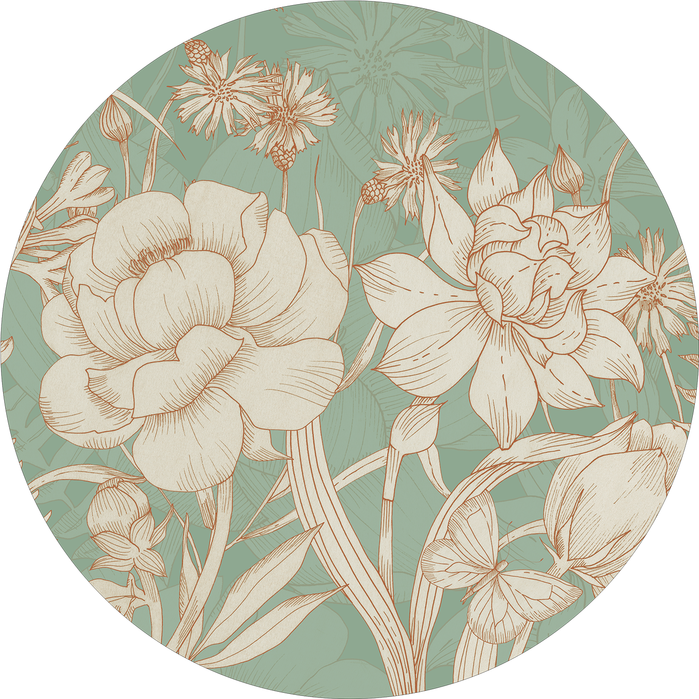 Set of 2 round hardboard placemats «Amelie» 100% Made in Italy - The Napking