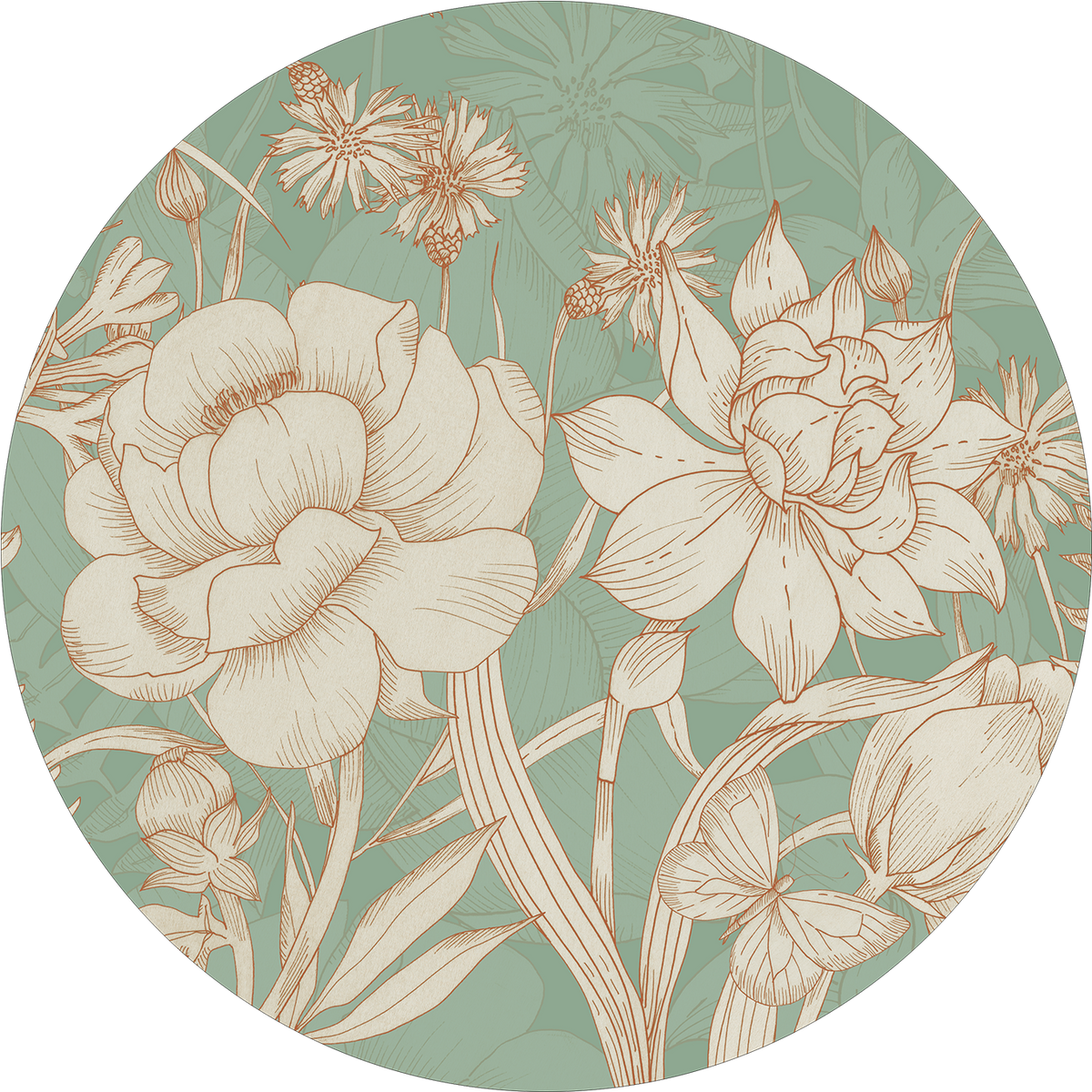 Set of 2 round hardboard placemats «Amelie» 100% Made in Italy - The Napking