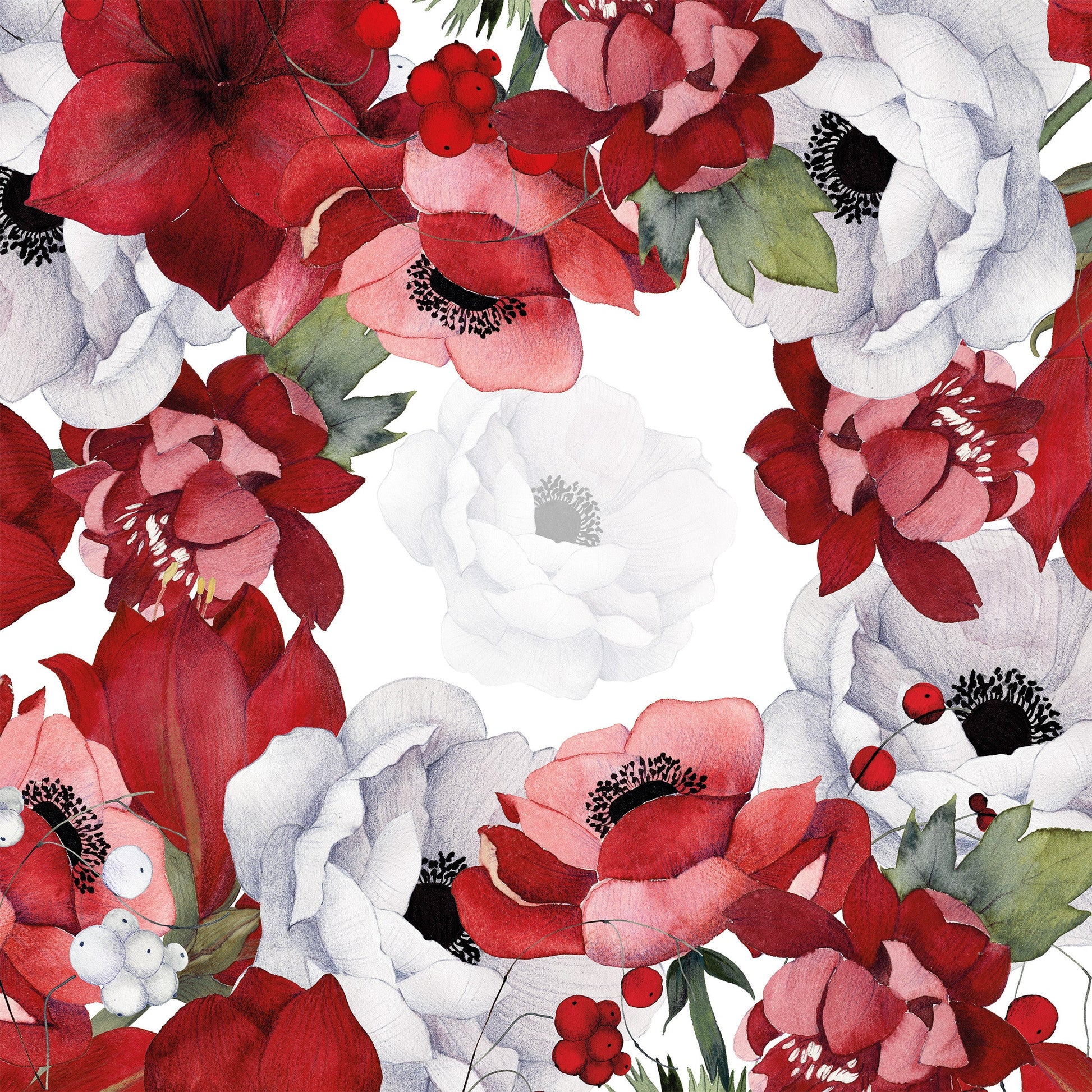 Premium Linen Tablecloth «Anemoni» 100% Made in Italy