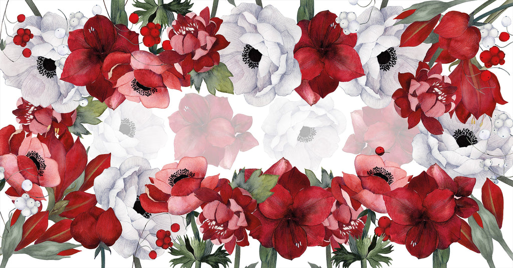 Tovaglia in lino pregiato «Anemoni» 100% Made in Italy