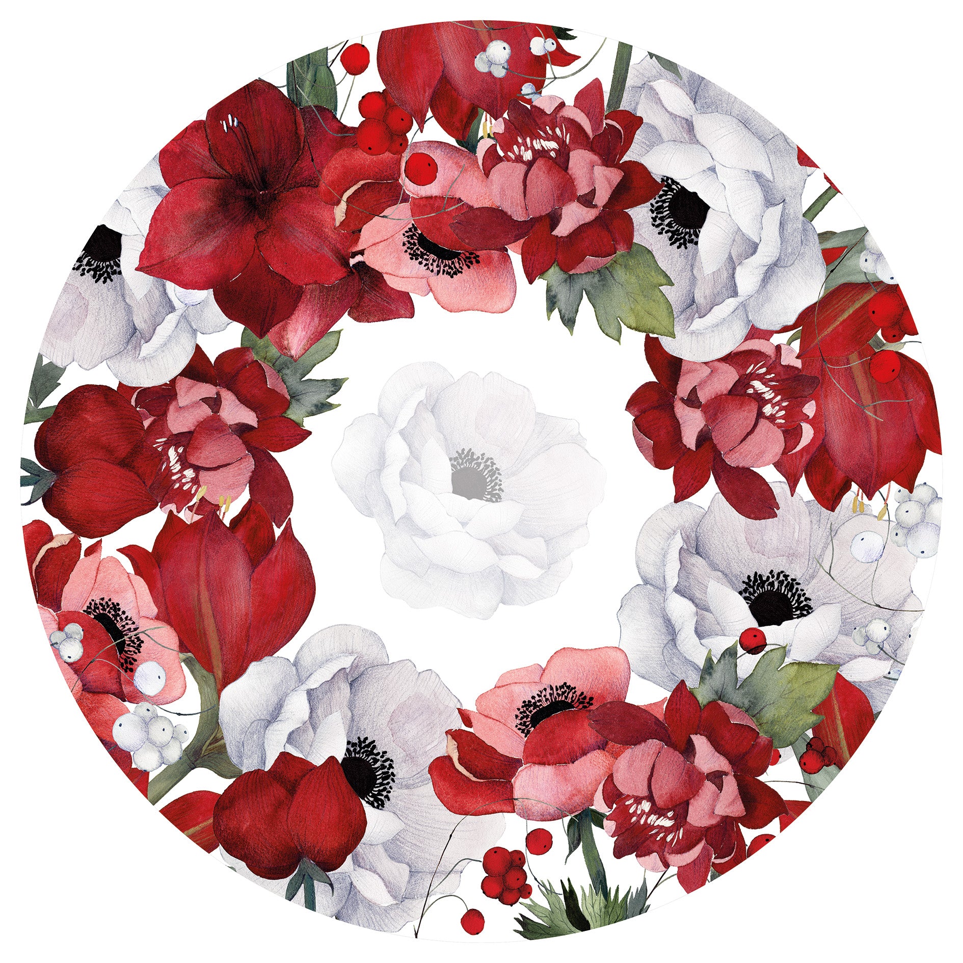 Premium Linen Tablecloth «Anemoni» 100% Made in Italy