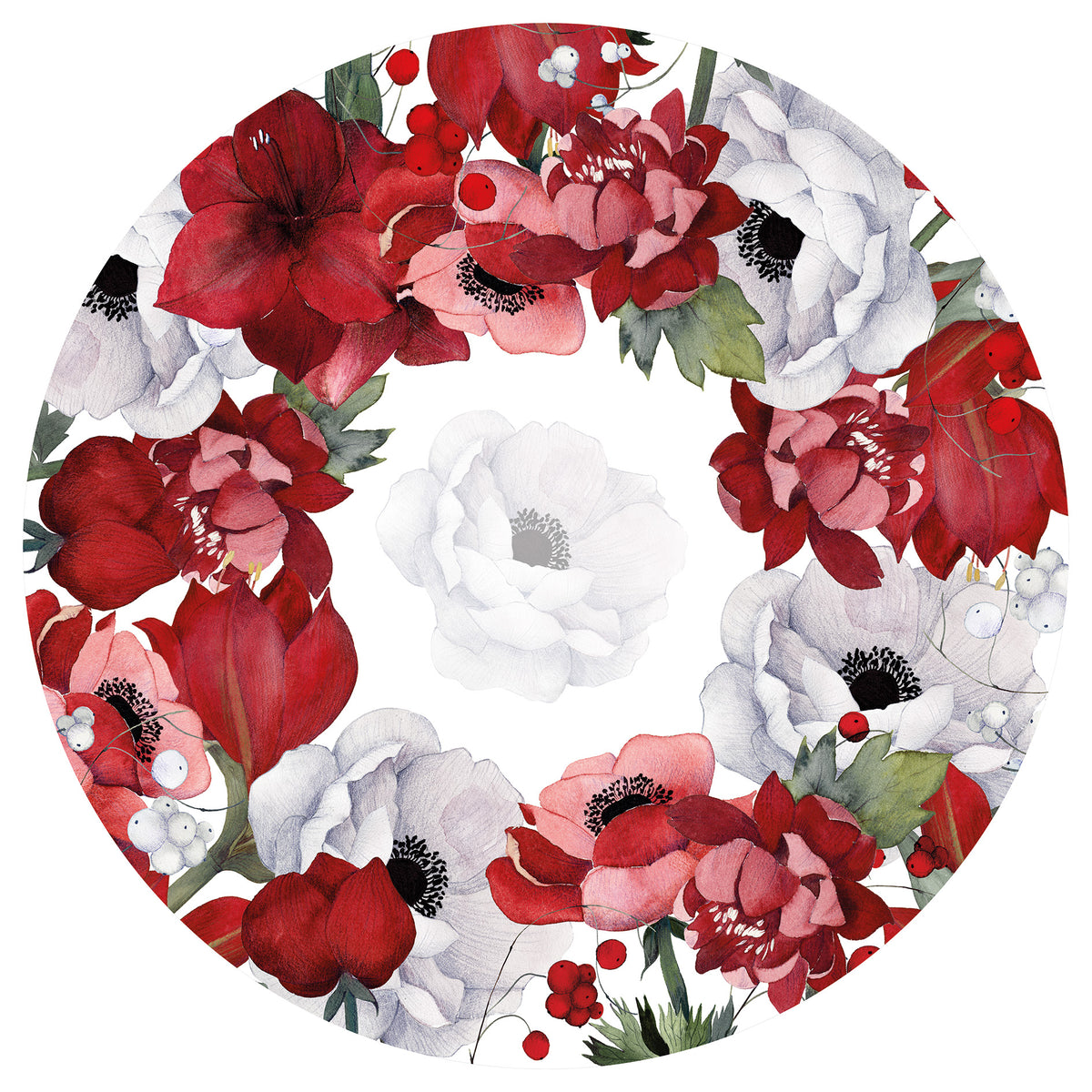Anemoni tablecloth in premium linen with floral digital print by The Napking