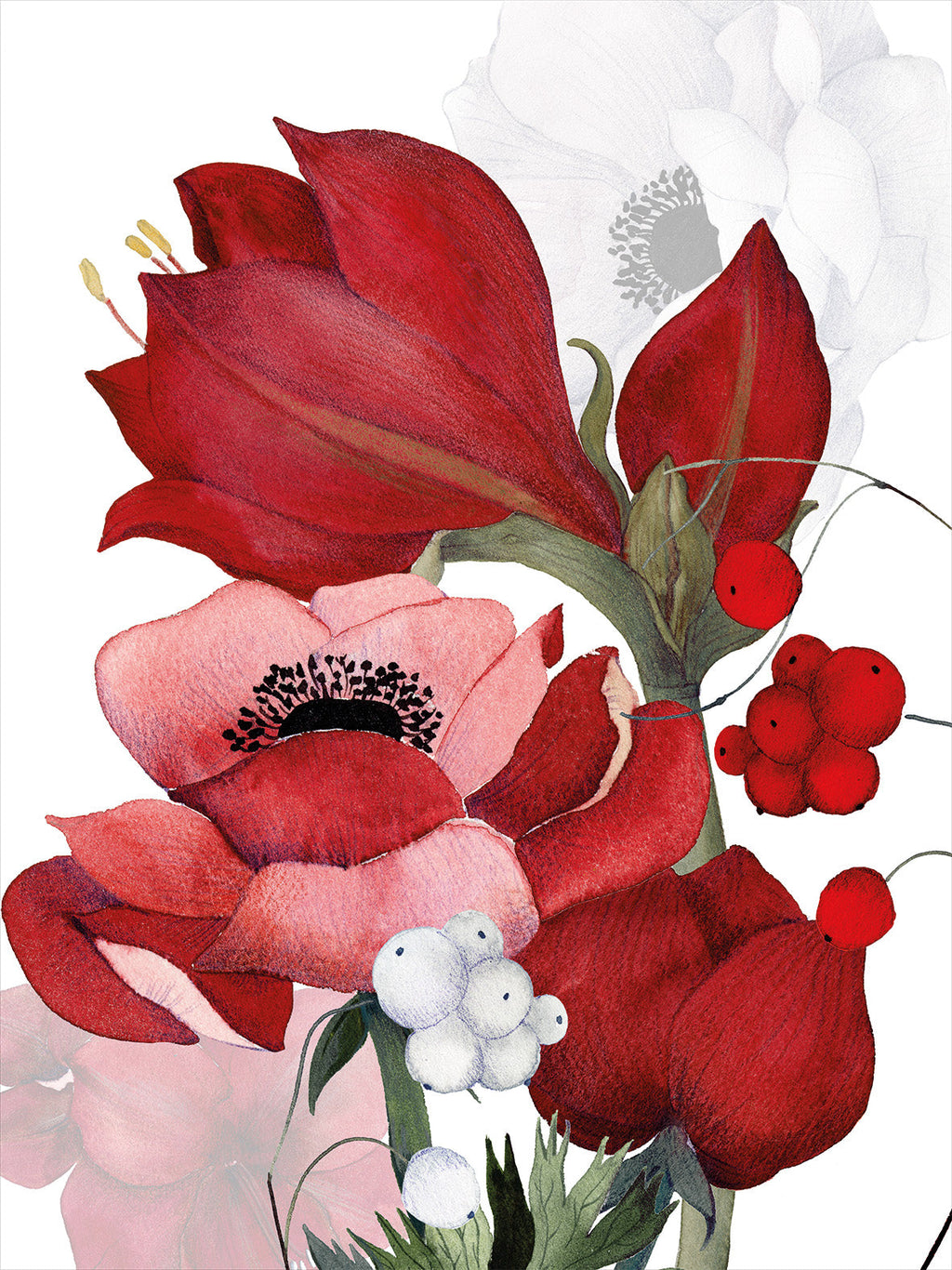 Kitchen Towels «Anemoni», Premium Quality Linen 100% Made in Italy The Napking