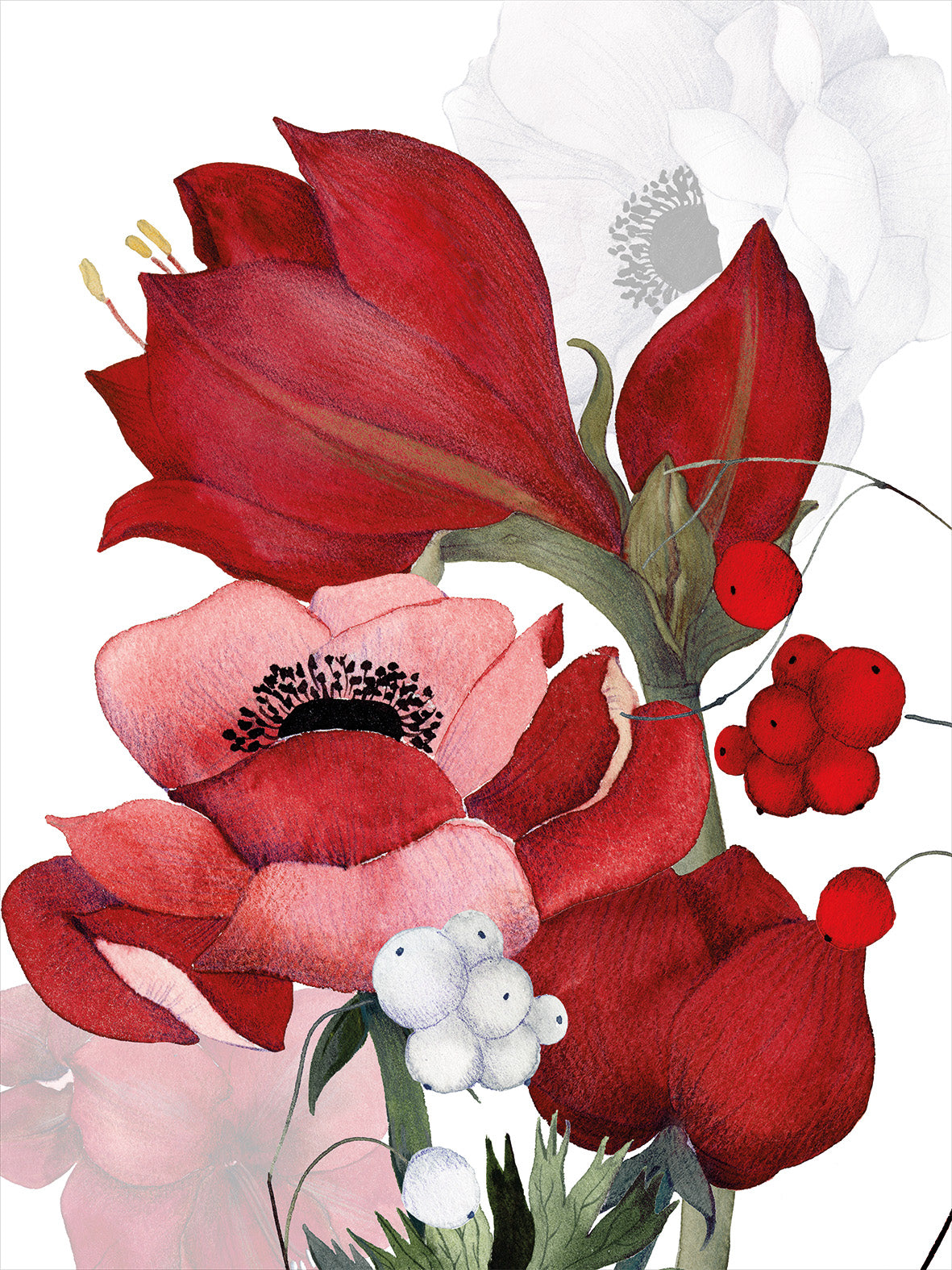 Kitchen Towels «Anemoni», Premium Quality Linen 100% Made in Italy The Napking