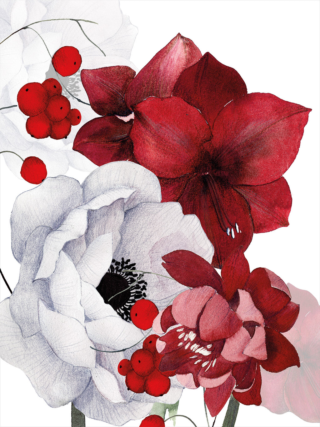 Strofinacci da Cucina «Anemoni», Lino di Qualità Premium 100% Made in Italy