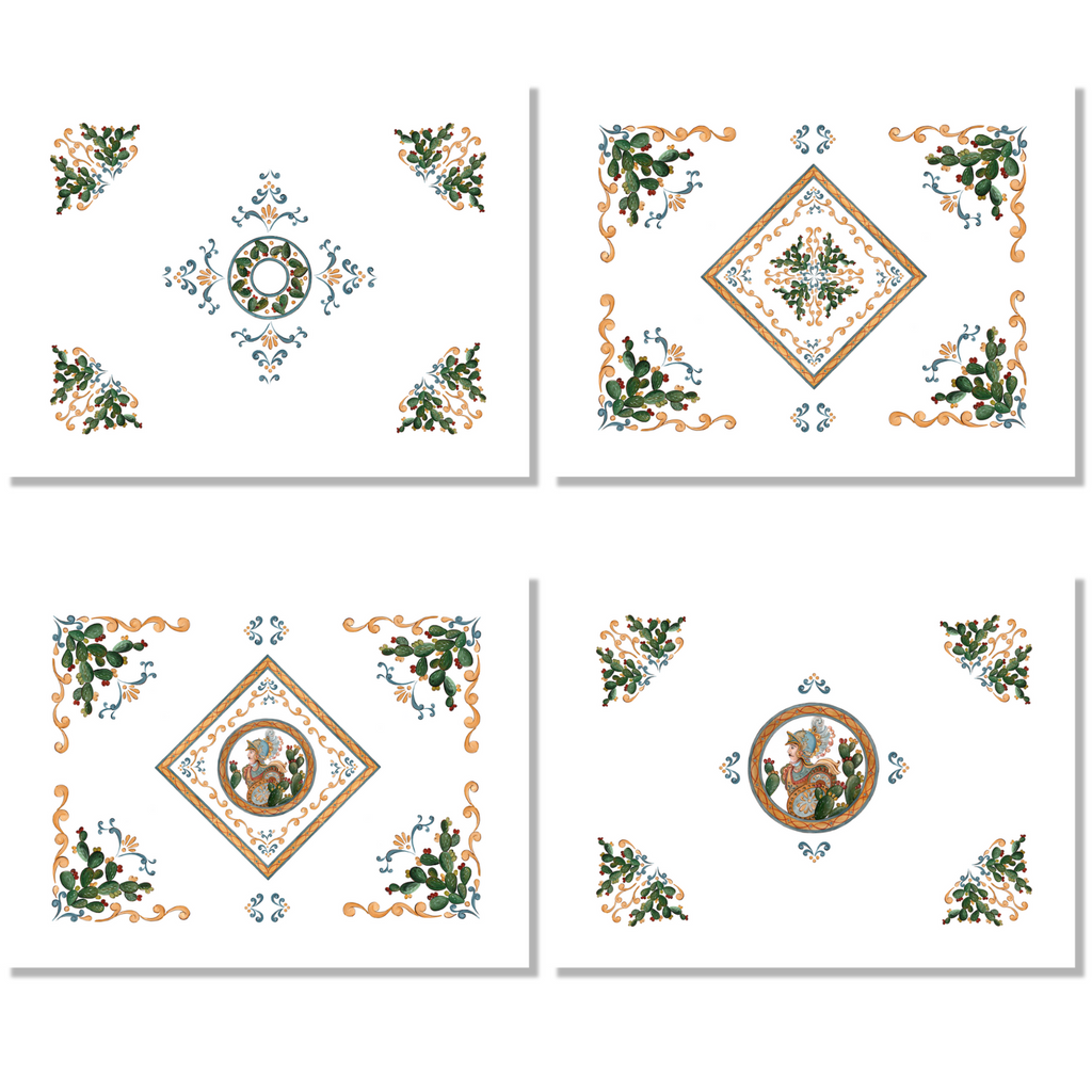 Set of 4 Placemats «Argante» Linen 100% Made in Italy