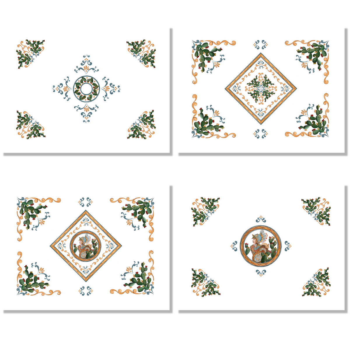 Set of 4 Placemats «Argante» Linen 100% Made in Italy