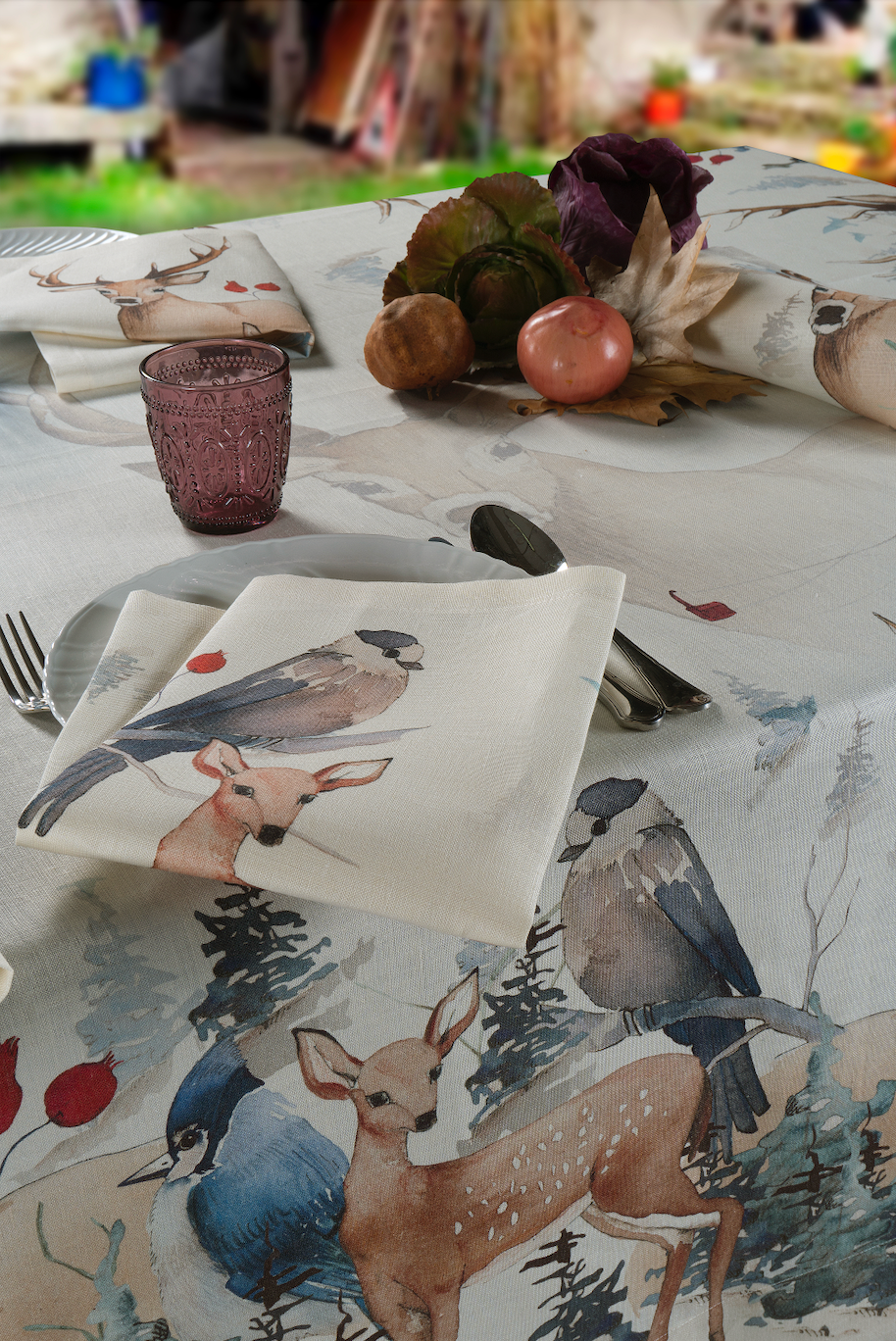 Set of 4 Napkins «Buck» 100% Made in Italy