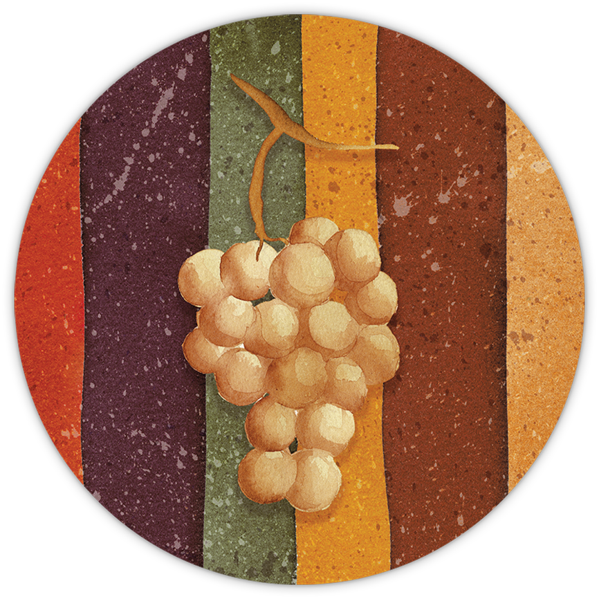 Set of 2 coasters «Bacco» wood and cork - 100% Made in Italy - The Napking