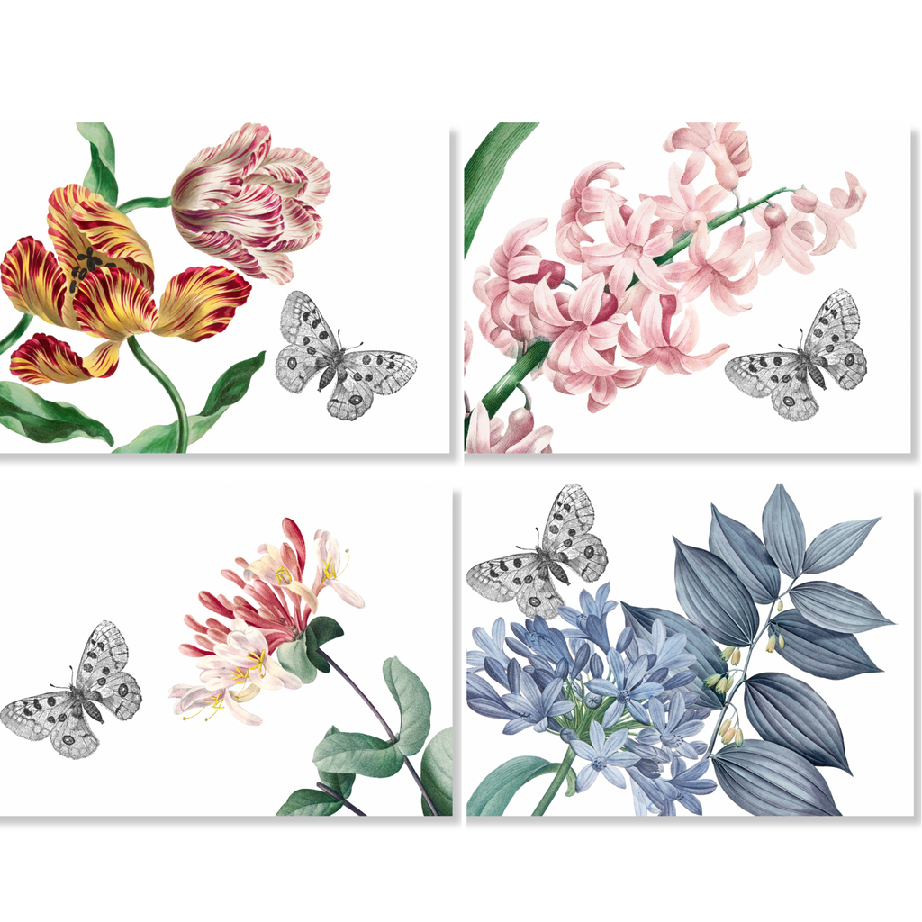 Set of 4 Placemats «Bagatelle» Cotton Satin 100% Made in Italy The Napking