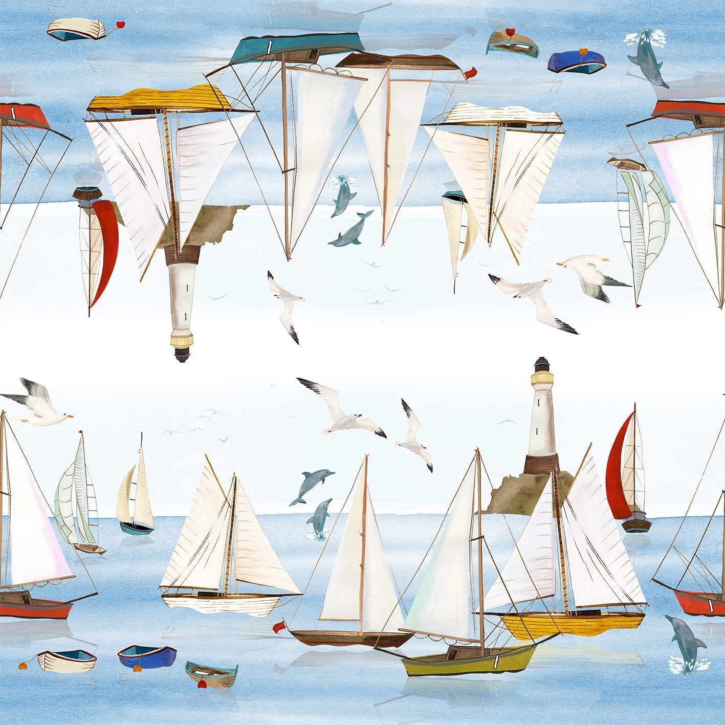 Barche Print Fabric (By the Meter) The Napking