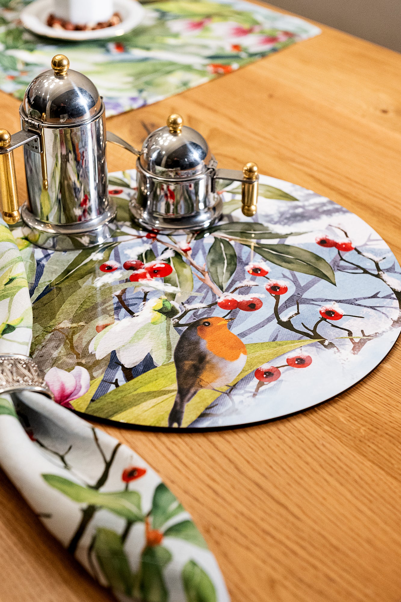 Set of 2 round hardboard placemats «Beaumont» 100% Made in Italy