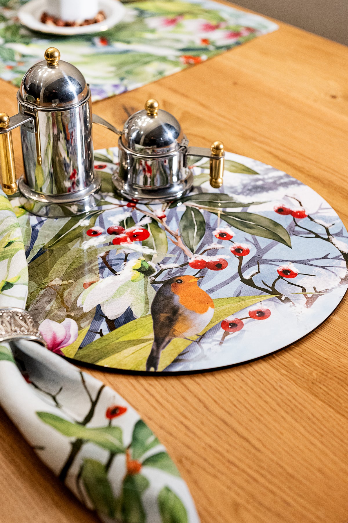 Lot de 2 sets de table ronds en panneau dur « Beaumont » 100 % fabriqué en Italie
