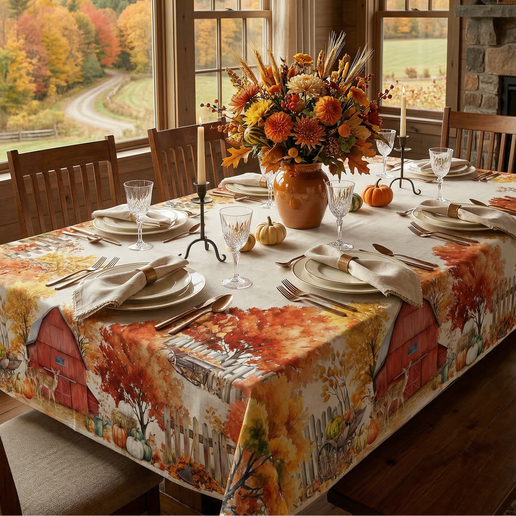 Betulla tablecloth pure linen with birch-inspired woodland print image 10