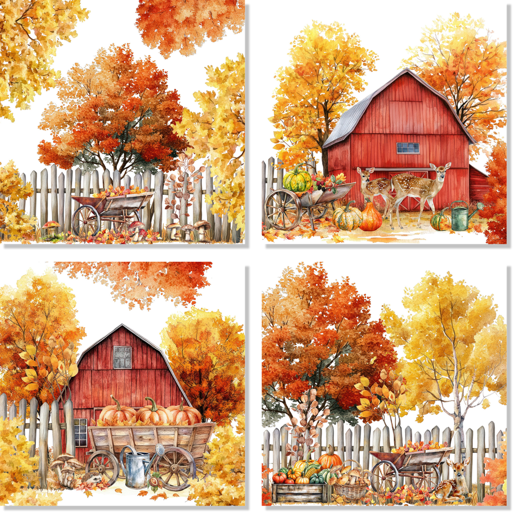Betulla set of 4 napkins pure linen with birch-inspired woodland print main image