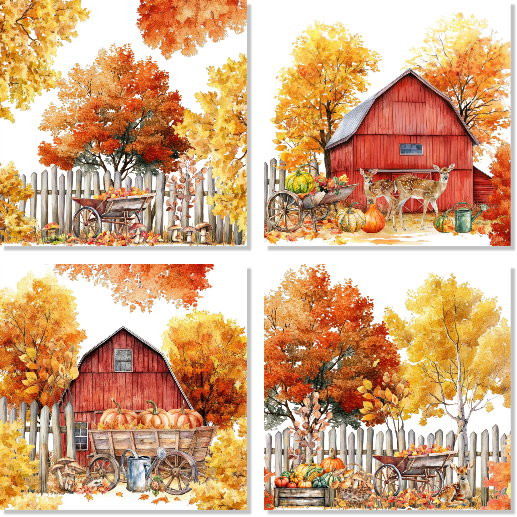 Betulla set of 4 napkins pure linen with birch-inspired woodland print main image