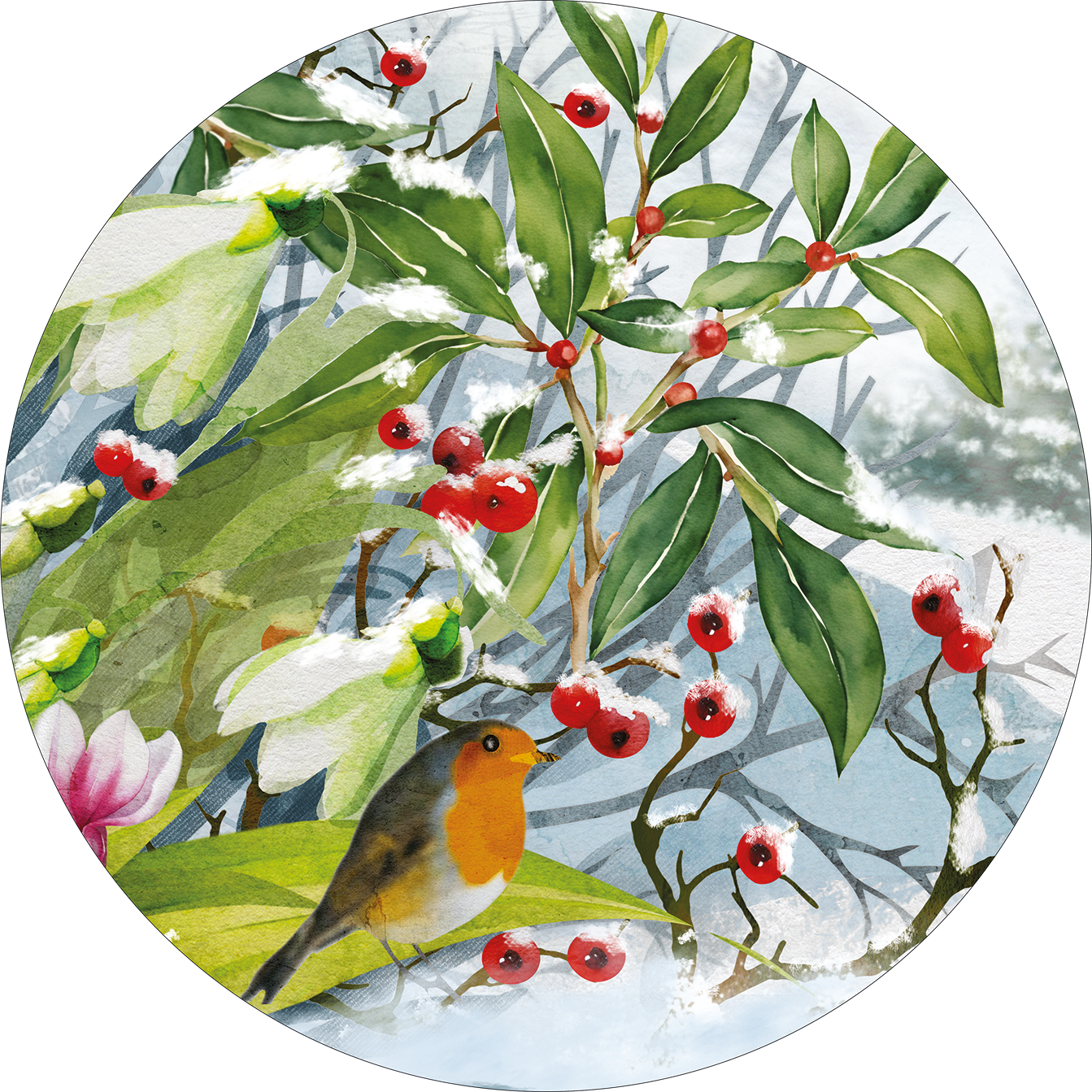 Set of 2 round hardboard placemats «Beaumont» 100% Made in Italy