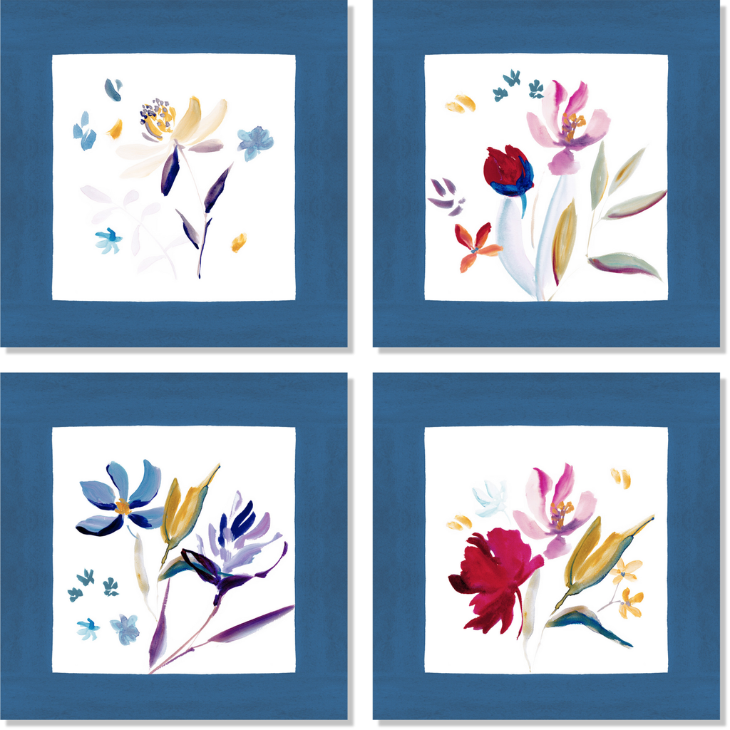 Set 4 Napkins Premium Linen Bloom Art 100% Made in Italy
