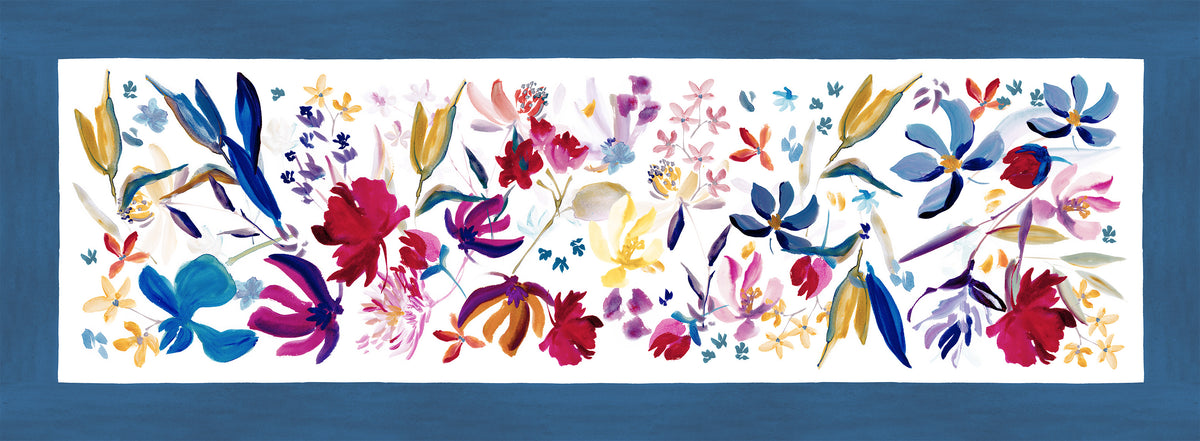 Runner in lino pregiato Bloom Art 100% Made in Italy