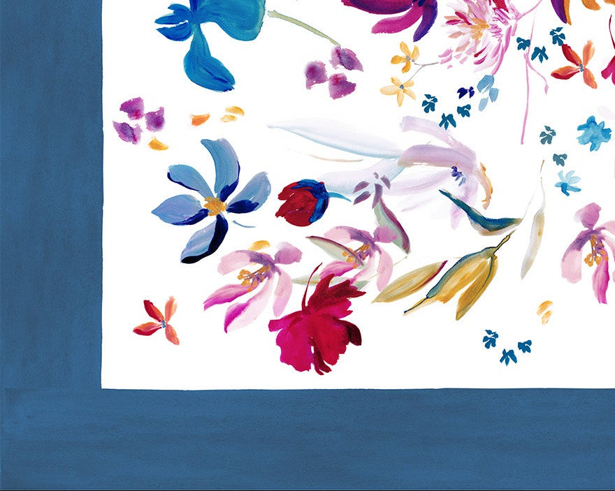 Nappe en lin haut de gamme à motif floral artistique