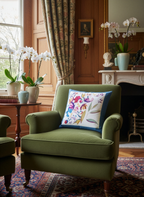 Linen Cushion Bloom Art, 100% Made in Italy