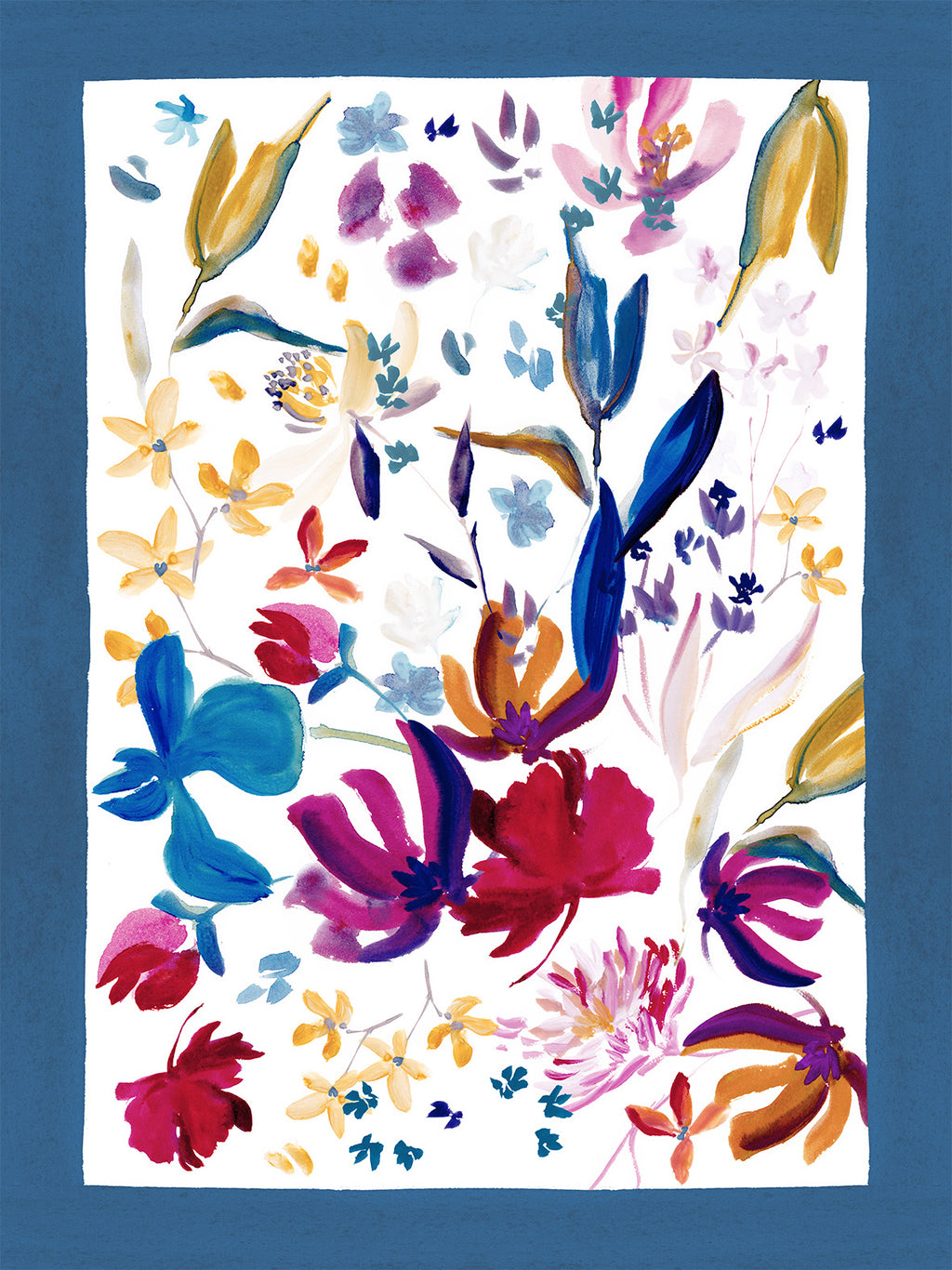 Kitchen Towels Bloom Art, Premium Quality Linen 100% Made in Italy