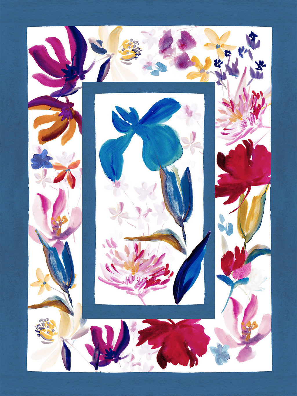 Kitchen Towels Bloom Art, Premium Quality Linen 100% Made in Italy