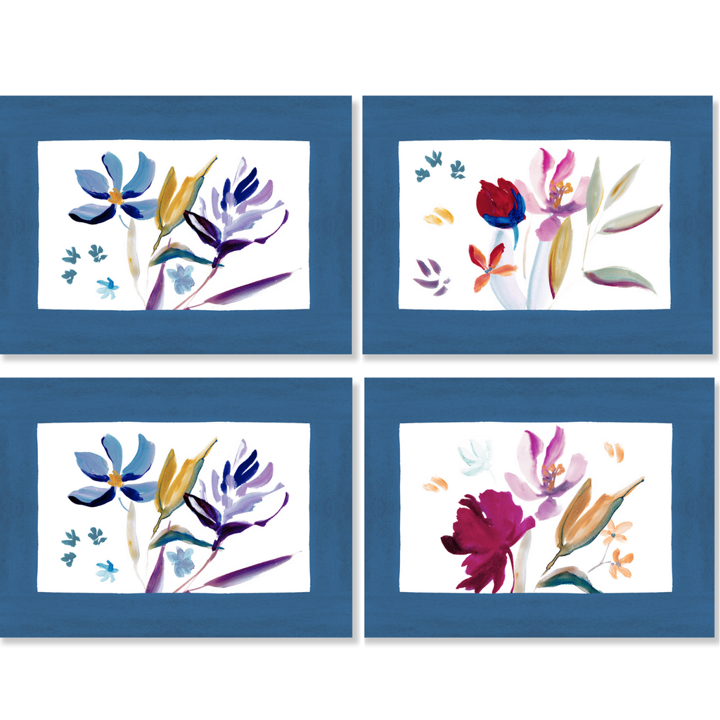 Set of 4 Placemats Bloom Art Premium quality Linen