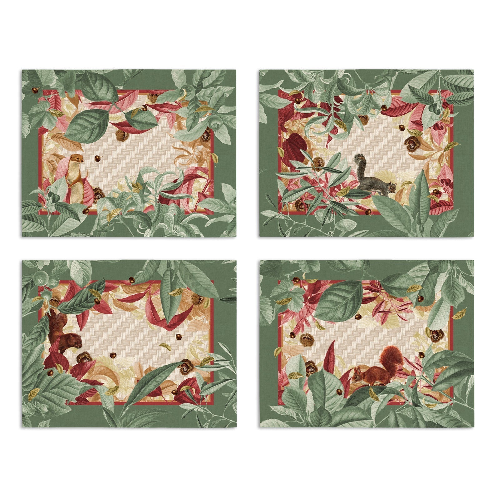 Set of 4 Placemats «Bosco» Linen 100% Made in Italy