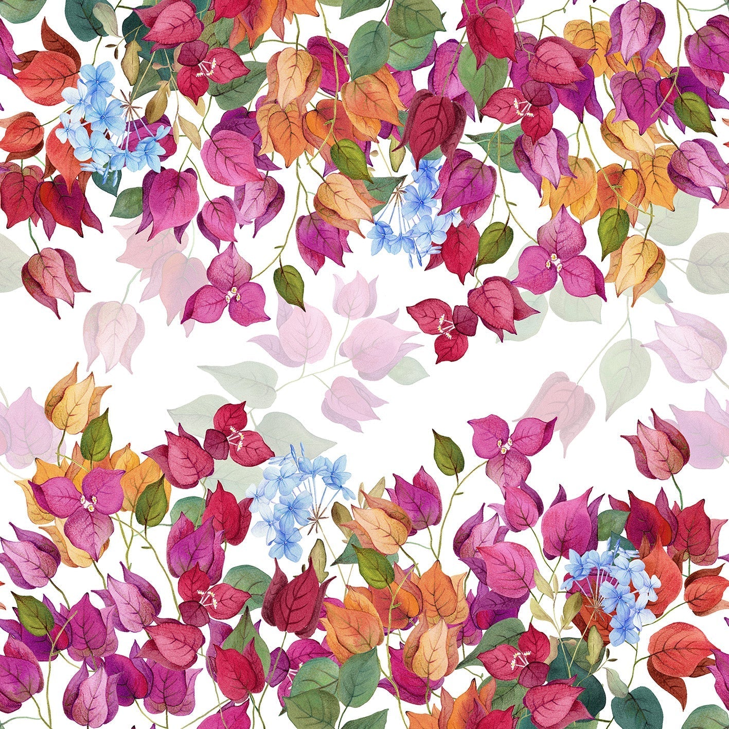 Bouganvillea Print Fabric (By the Meter) The Napking