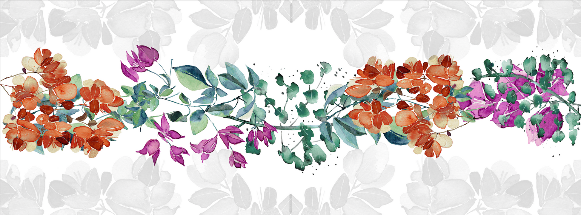 Pure Linen Runner Bouganvillea 100% Made in Italy