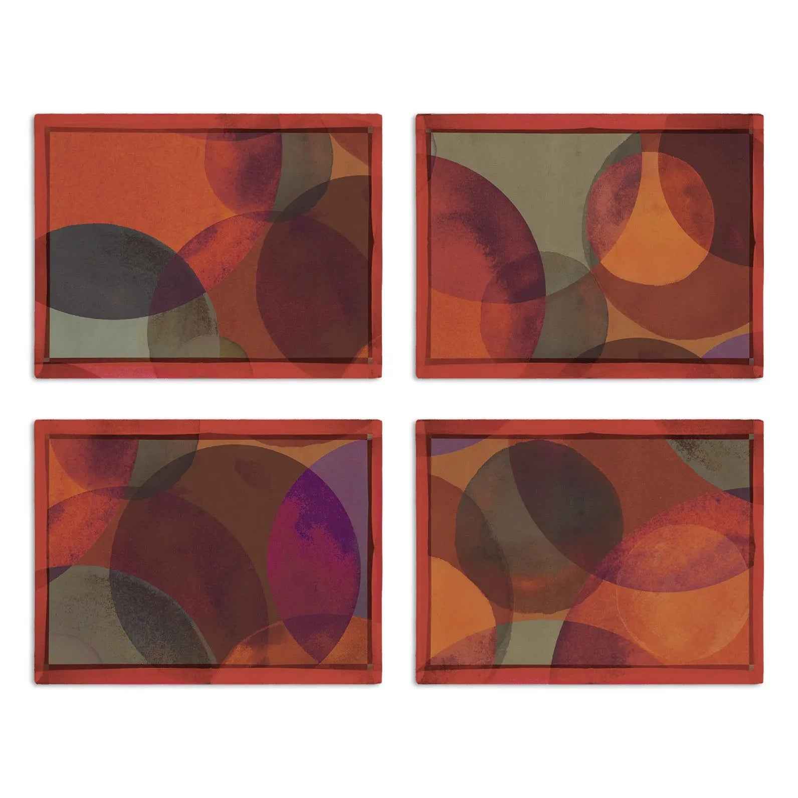 Set of 4 Placemats Bubbles Cotton Satin 100% Made in Italy