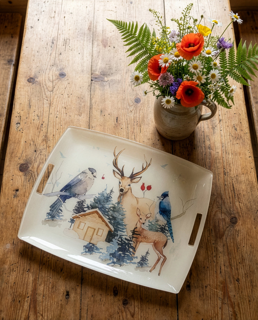 Buck Tray Acrylic and Printed Linen Made in France