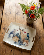 Buck Tray Acrylic and Printed Linen Made in France