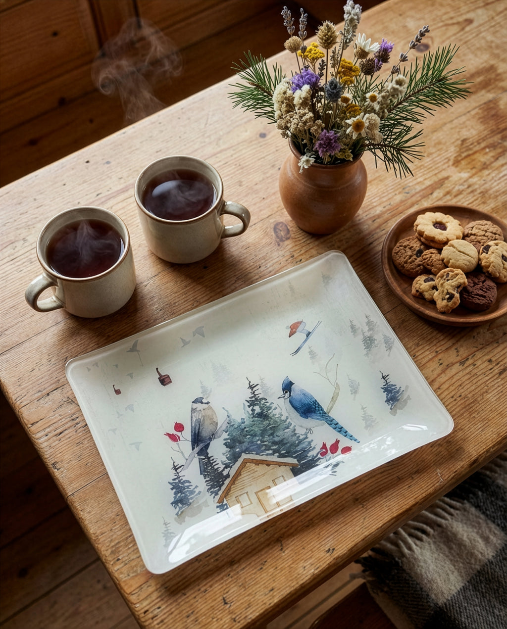 Buck Tray Acrylic and Printed Linen Made in France