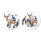 Buck Set of 2 Coasters Wood and Cork